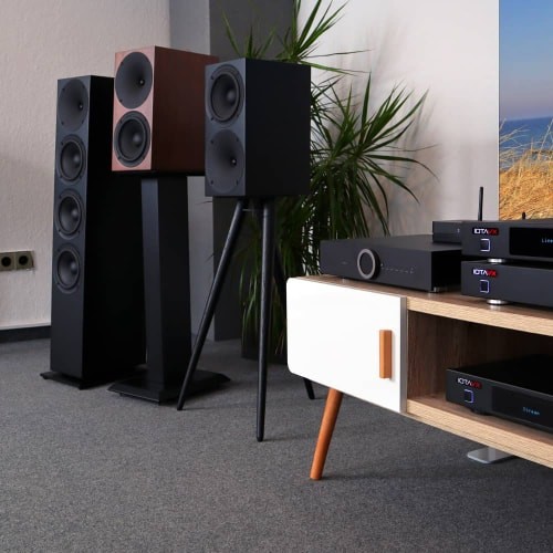 High-end audio equipment in the showroom