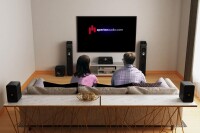 AperionAudio Novus Set Schwarz Seidenmatt im Wohnzimmer