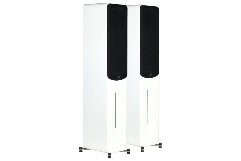 AperionAudio Novus T5 Tower Weiß Seidenmatt mit Abdeckung