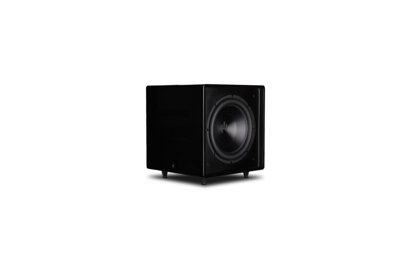 AperionAudio Bravus II 10D Schwarz Hochglanz Frontansicht ohne Abdeckung