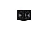 AperionAudio Bravus II 10D Schwarz Hochglanz Ansicht von Seite und Unterseite ohne Abdeckung